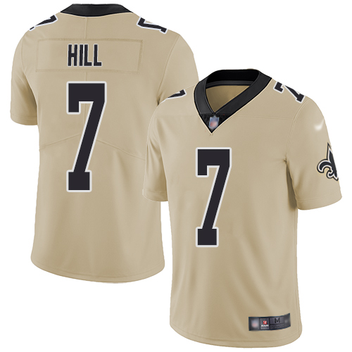 Men New Orleans Saints Limited Gold Taysom Hill Jersey NFL Football #7 Inverted Legend Jersey